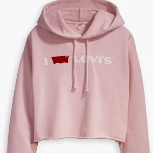 Levi's women's large pink cropped sweatshirt